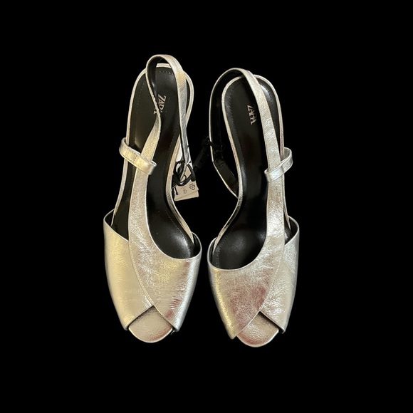 NWT Zara Vintage Open-Toe High Heel Sandals With Ankle Strap - Picture 13 of 15